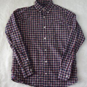 Daniel Cremieux Classics Long Sleeve Shirt S Navy Blue Check Pattern